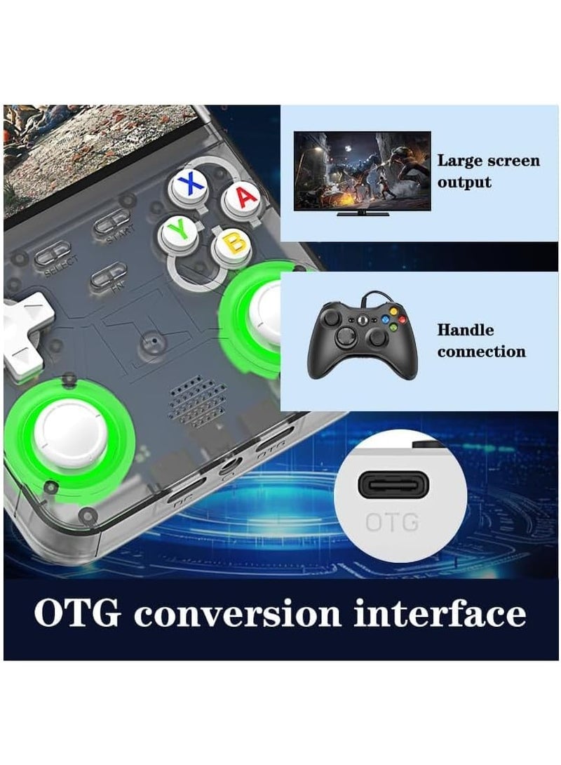 TIGER “R36 Ultra Retro Handheld Game Console with 64GB Built-In Storage, 20,000+ Games, 3000mAh Rechargeable Battery, Supports 20+ Emulators, Linux OS, 4.0-Inch IPS Screen – Portable Pocket Arcade Gaming Device in Transparent Black, Perfect for Travel and Retro Gaming Fans.” - Image 2