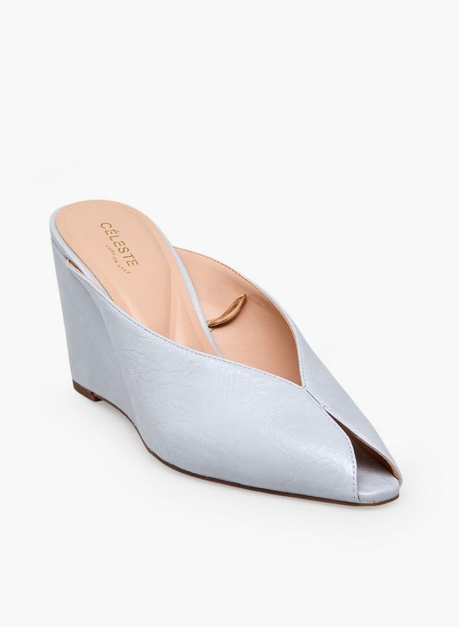 Celeste Women Crinkle Textured Wedge Heel Shoes - Image 2
