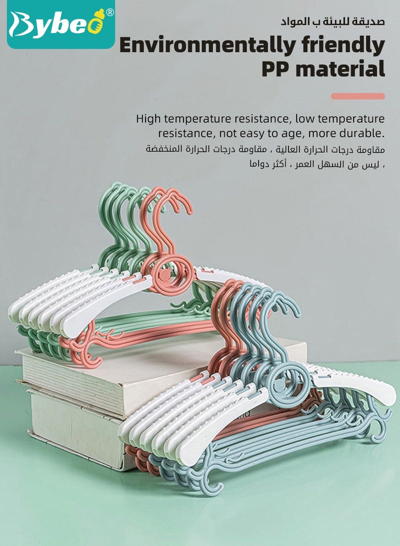 بيبو 15 قطعة معلقات خزانة حضانة الطفل، معلقات ملابس الرضع القابلة للتمدد للبنطلون والمعاطف، معلقات غير قابلة للانزلاق للأطفال، معلقات قابلة للتعديل بين 27-38.5 سم للفتيات والأولاد الرضع والأطفال الصغار. - Image 3