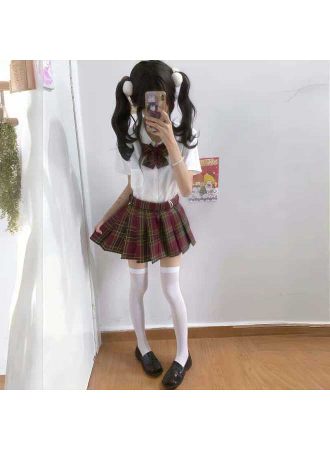 Original Genuine Hawthorn JK Uniform Spring And Autumn Lattice Skirt Academic Style Suit Graduation Class Dress Pleated Skirt Skirt Women