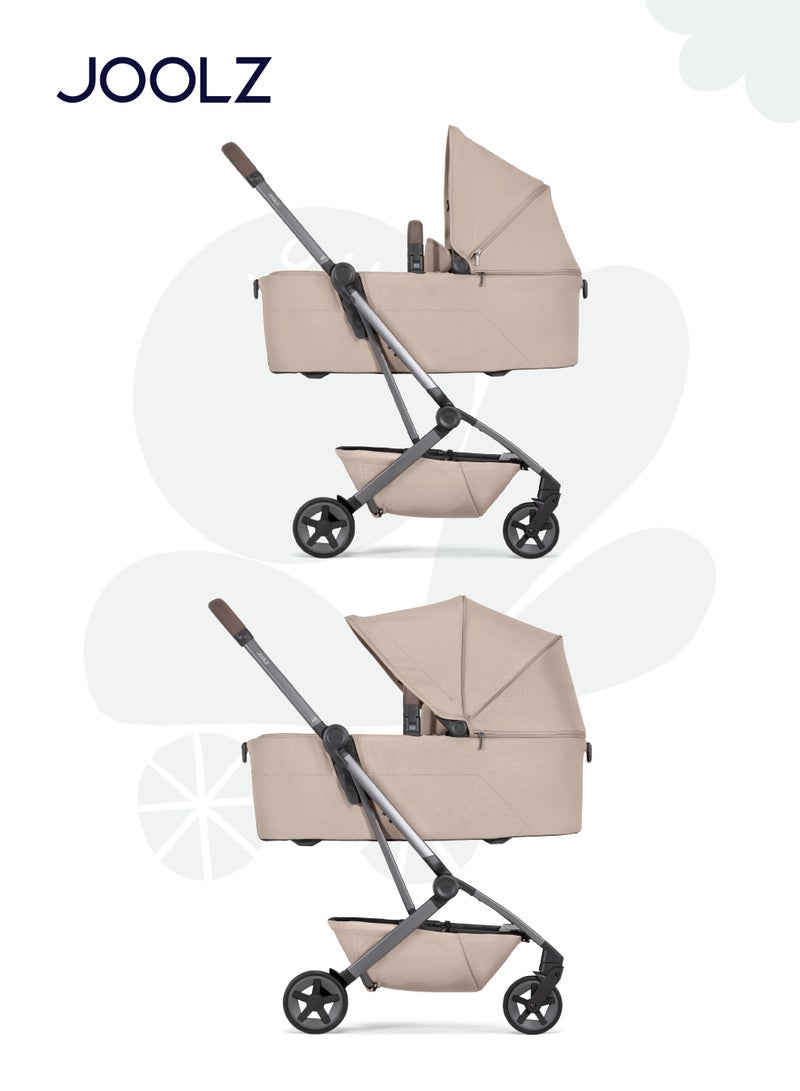 JOOLZ سرير أطفال مدمج وخفيف الوزن | قابل للطي والوقوف ذاتيًا | مناسب للمواليد الجدد | لون رملي بني | مرتبة قابلة للتنفس | حماية من الشمس UPF 50+ | مدمج للغاية | 90x42x15 سم | 3.9 كجم - Image 5