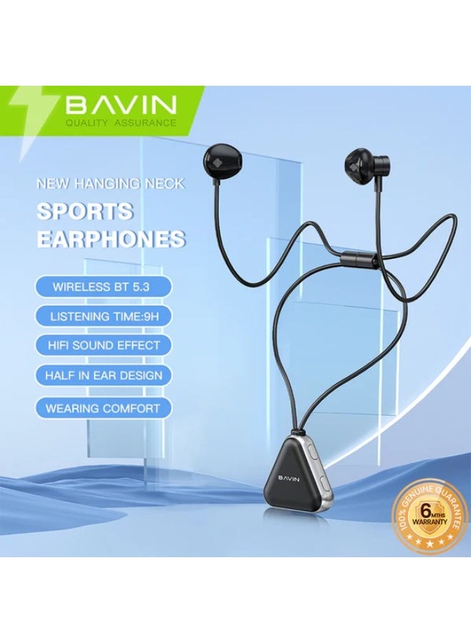 Bavin BH33 Bluetooth Neckband Earphones – Wireless Sports Headset with Magnetic Earbuds, Noise Reduction, 9H Playback, Type-C Charging, Sweat Resistant, Compatible - Image 2