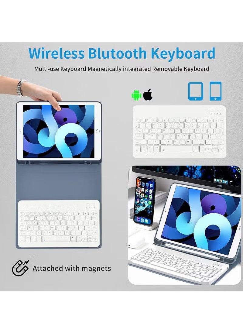 Generic - 2021 iPad 10.2-inch iPad 9 8 7th Generation/Air 3 Pro 10.5-inch Keyboard Case with Touchpad Cute Round Keys Colorful Keyboard iPad 9 8 7 Detachable Touch Keyboard Case with Mouse iPad 10.2/10.5 Inch (Pink) - Image 1