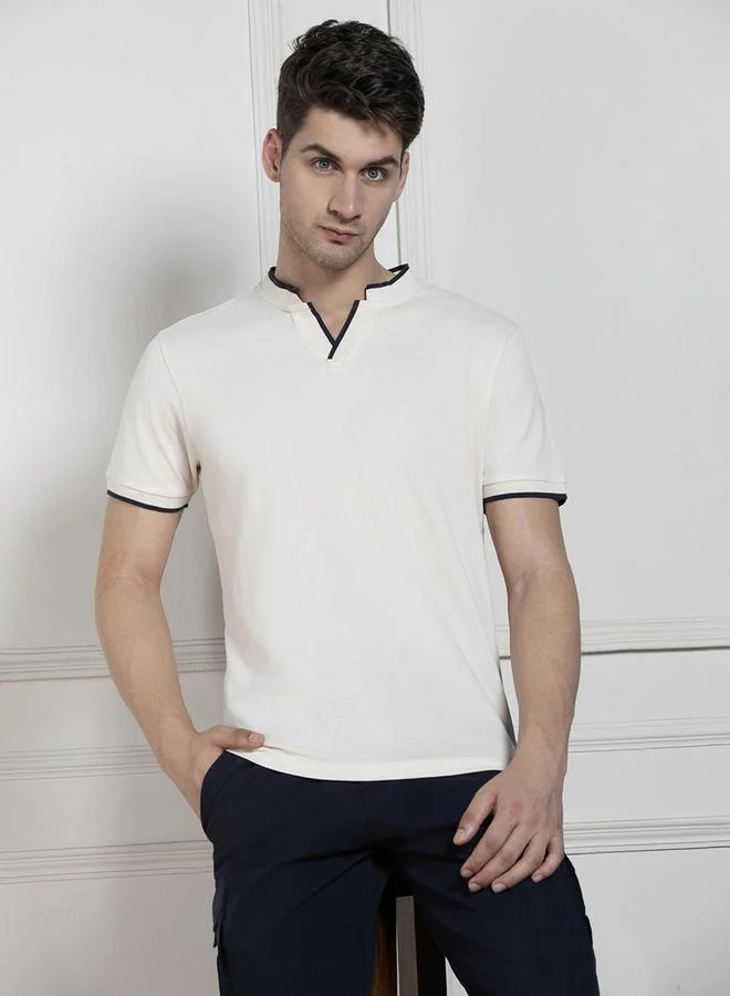 Dennis Lingo Dennis Lingo Mandarin Neck Short Sleeves T-Shirt