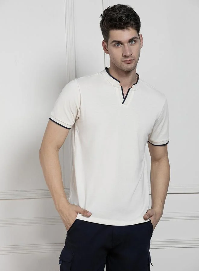 Dennis Lingo Dennis Lingo Mandarin Neck Short Sleeves T-Shirt