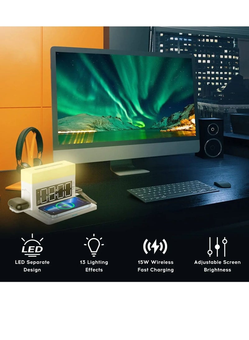 Captaintech Wireless Charger, Wireless Charging Station with Digital Alarm Clock - Image 3