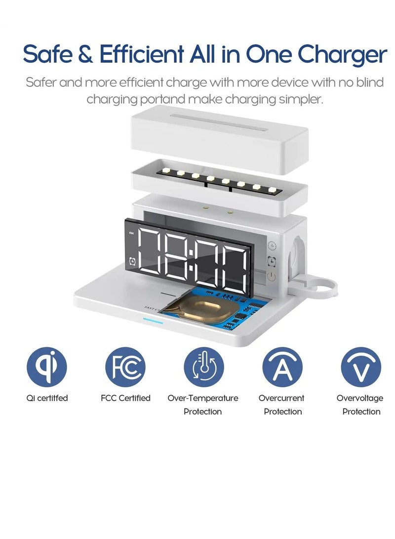 Captaintech Wireless Charger, Wireless Charging Station with Digital Alarm Clock - Image 2