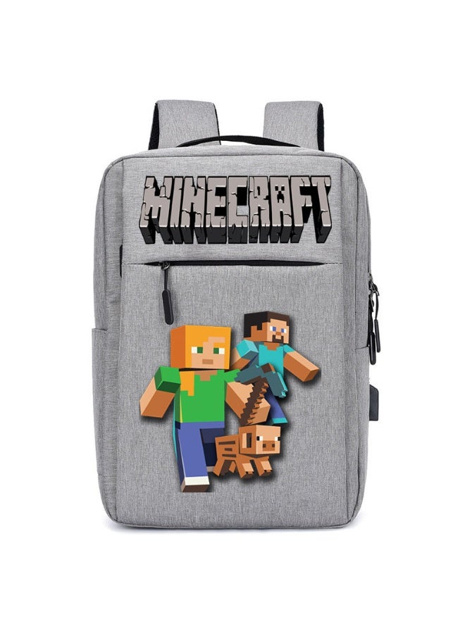 ماين كرافت المدرسية أوسب قابلة للشحن على ظهره سعة كبيرة طالب المدرسية الترفيه على ظهره الكرتون دفتر - Image 1