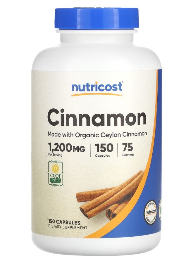 Nutricost Cinnamon 1200 mg 150 Capsules (600 mg per Capsule)