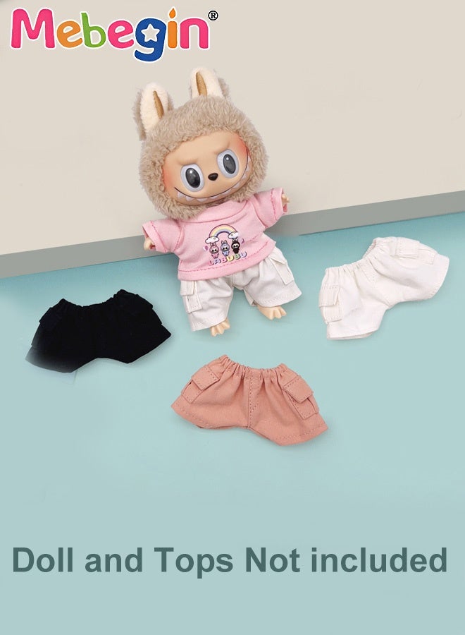 MEBEGIN Labubu Clothes,3 Pcs Pants for Doll (Not Include Doll), Pants Set for 17cm Accessories Suit, Cute Clothes for Dress up Unique Style,Adorable Outfit Set for 17cm - Image 1