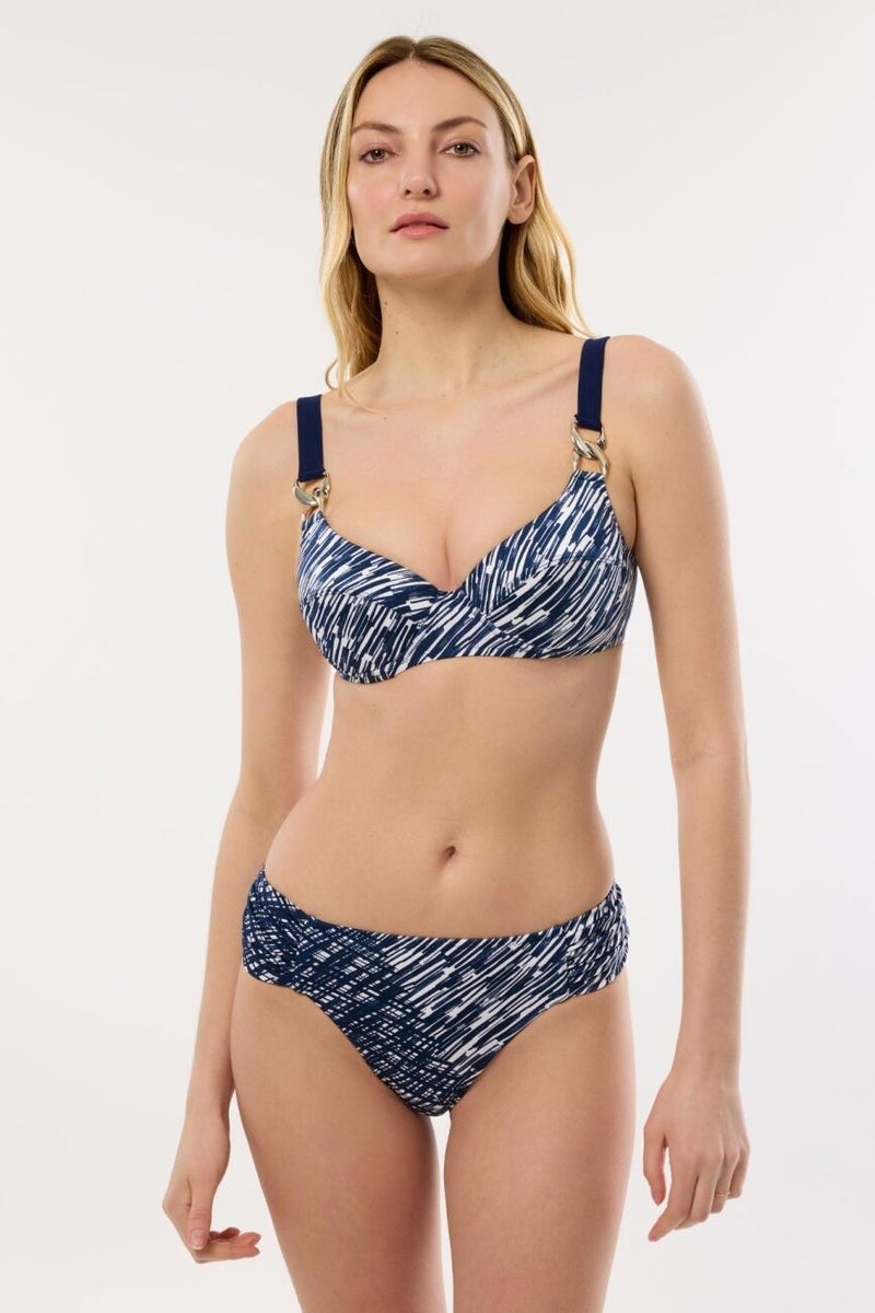 Ayyıldız 4601 Navy Blue Patterned Bikini Set  - Image 1