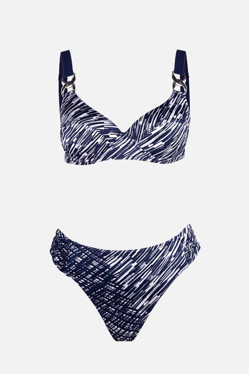 Ayyıldız 4601 Navy Blue Patterned Bikini Set  - Image 4