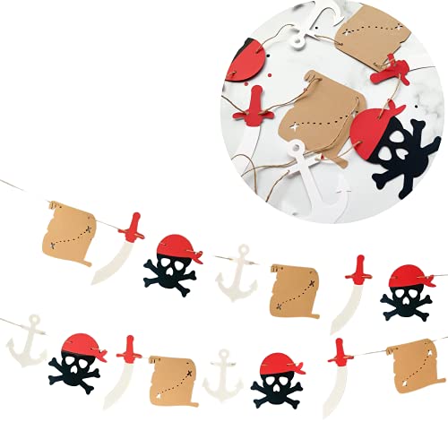 Pinfliers 3rd,4th,5th Birthday Theme Decoration for Boys,Kids,Girls/Paper Bunting Flags for Decorations,Banner,Streamers,Pennants/Wall,Backdrop Buntings Décor/Kit of 16 Pirate Pcs/Multicolor/71 inch - Image 1