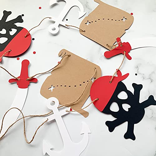 Pinfliers 3rd,4th,5th Birthday Theme Decoration for Boys,Kids,Girls/Paper Bunting Flags for Decorations,Banner,Streamers,Pennants/Wall,Backdrop Buntings Décor/Kit of 16 Pirate Pcs/Multicolor/71 inch - Image 4