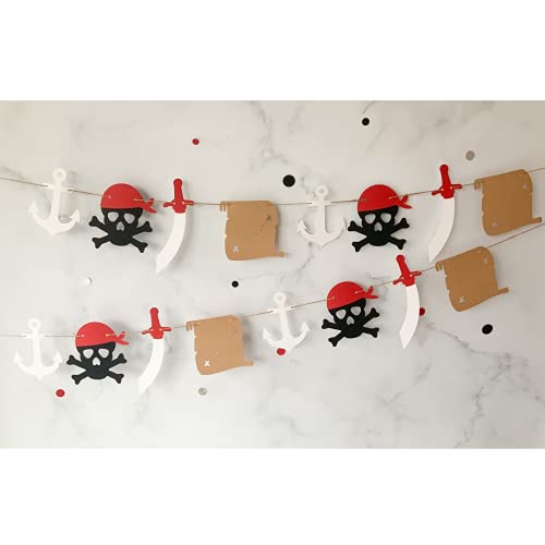 Pinfliers 3rd,4th,5th Birthday Theme Decoration for Boys,Kids,Girls/Paper Bunting Flags for Decorations,Banner,Streamers,Pennants/Wall,Backdrop Buntings Décor/Kit of 16 Pirate Pcs/Multicolor/71 inch - Image 5