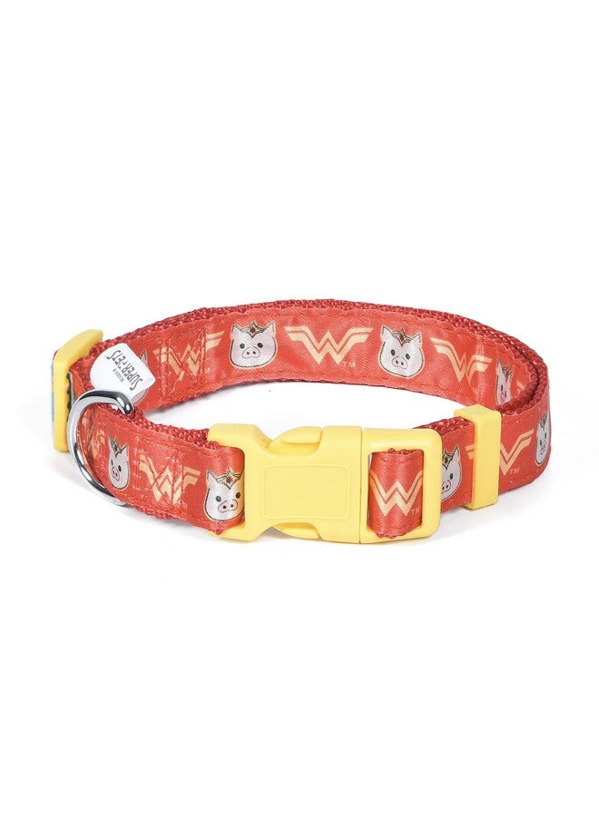 DC Comics DC Comics League of Super-Pets PB Wonder Woman Dog Collar, Large | Officially Licensed DC League of Super-Pets PB Dog Collar | Large Dog Collar DC Wonder Woman Style with D-Ring for Leash - Image 1