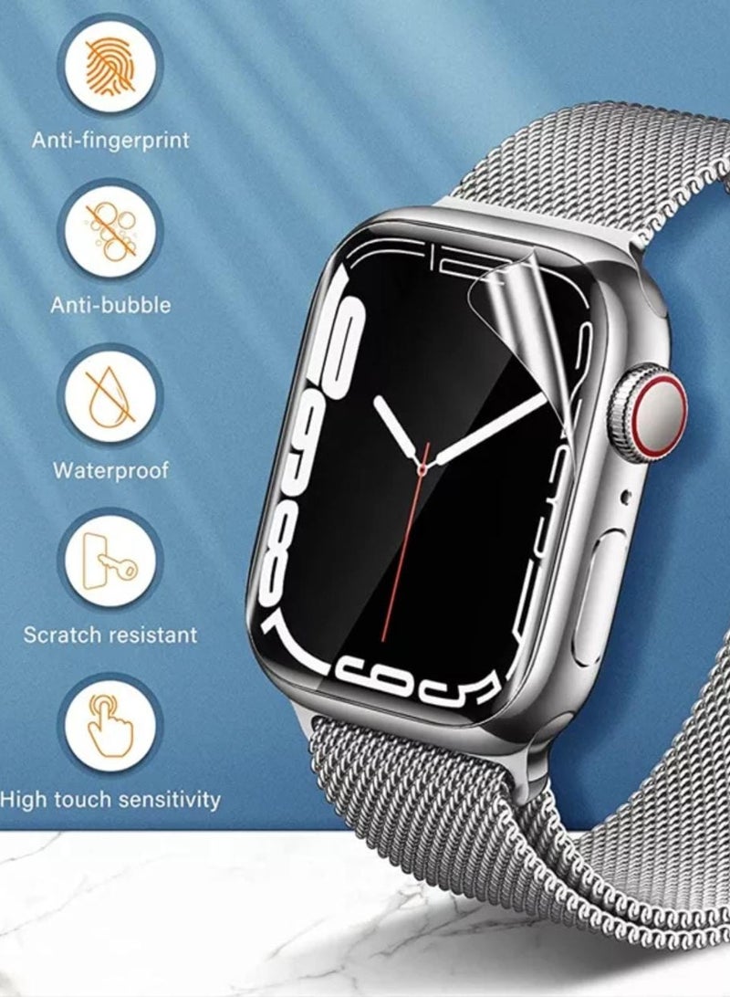 5 قطع حماية شاشة ساعة أبل الأصدار 8 من الهايدروجيل الشفاف مقاس45mm - Image 2