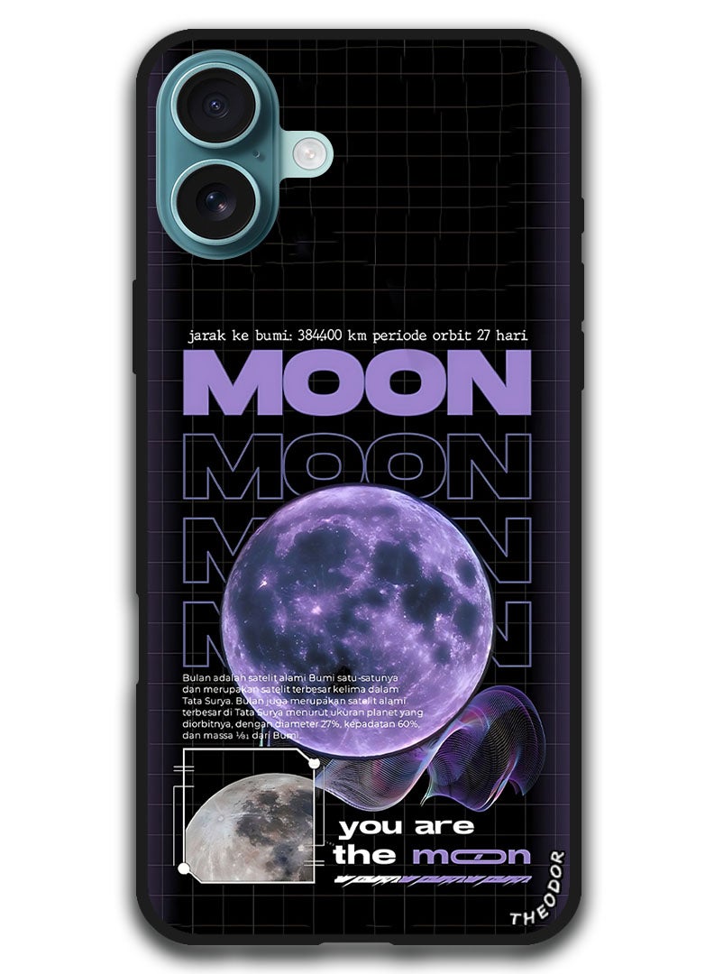 Theodor Protective Case Anti Scratch Shock Proof Bumper Cover For iPhone 16 Plus (6.7)-inch you are the moon - Image 1