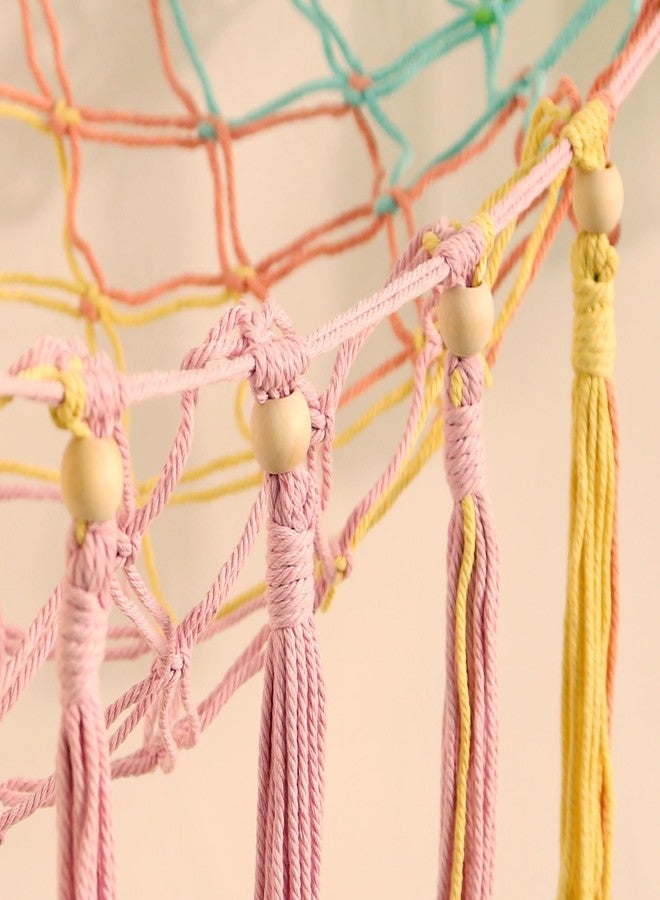 YKBU Stuffed Animals Hammock Corner Hanging Net with Wooden Beads Macrame Stuffed Animal Storage Ideas Plush Holder Toy Organizer for Boho Nursery Playroom Bedroom Kids Room Decor (Colorful, X-Large) - Image 5