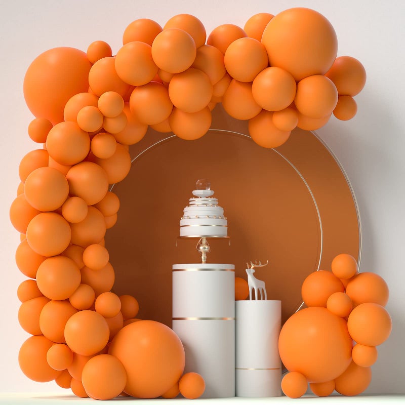 LYVEEF Orange Balloons 84pcs Arch Kit 5in 12in 18in Matte Latex Balloons for Birthday Baby Shower Wedding - Image 2