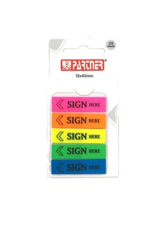 PARTNER 125-Piece Sign Here Page Marker Index Tabs Multicolour  - Image 1