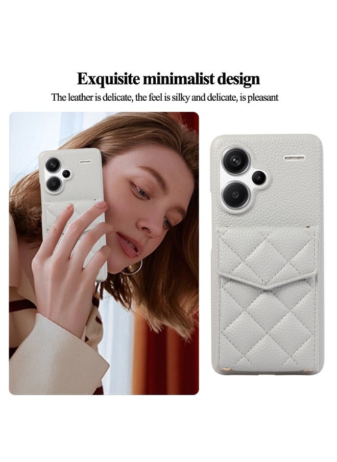 Generic - For Red Rice Note13 Pro Mobile Phone Case Millet 14 Litchi Pattern Card K60 Wallet Diagonal Lanyard A3 Leather-Color:Pink Meat-Applicable Model:Red Rice Note13 4G - Image 1