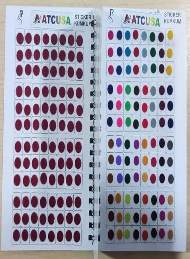 ATCUSA Sticker Bindi Mang Tiki Temprory Tatoos Polka Dot Bindi Sticker for Forehead - Unique Collection in Spiral Book - Size Variation 960 in One Single Book - Image 5