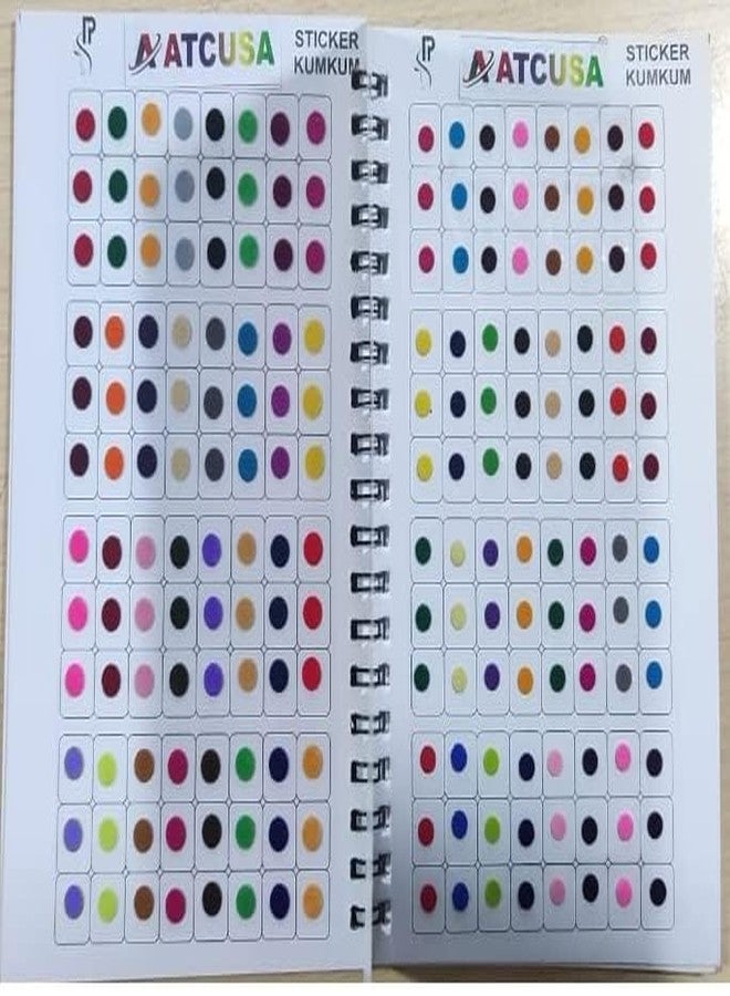 ATCUSA Sticker Bindi Mang Tiki Temprory Tatoos Polka Dot Bindi Sticker for Forehead - Unique Collection in Spiral Book - Size Variation 960 in One Single Book - Image 3