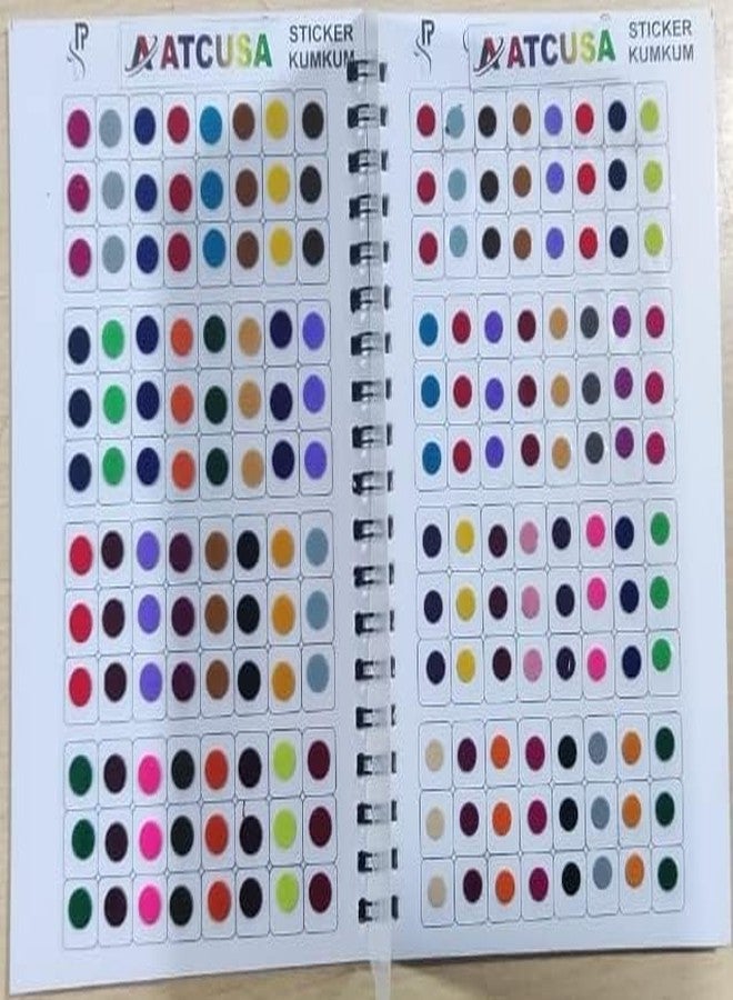 ATCUSA Sticker Bindi Mang Tiki Temprory Tatoos Polka Dot Bindi Sticker for Forehead - Unique Collection in Spiral Book - Size Variation 960 in One Single Book - Image 4