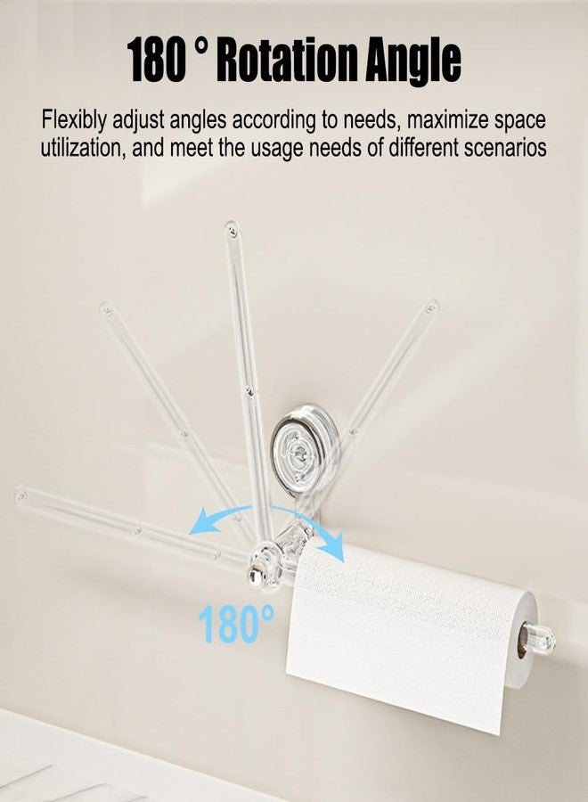 MiOYOOW Suction Cup Paper Towel Holder, 180° Rotation Wall Tissue Roll Dispenser Rack with Hook for Kitchen Bathroom Bedroom - Image 5