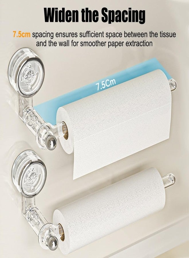 MiOYOOW Suction Cup Paper Towel Holder, 180° Rotation Wall Tissue Roll Dispenser Rack with Hook for Kitchen Bathroom Bedroom - Image 4