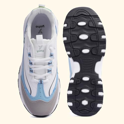 YOHO Chonks Women’s Sporty Comfortable Chunky Sneakers | Light Blue - UK 5 - Image 5