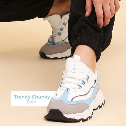 YOHO Chonks Women’s Sporty Comfortable Chunky Sneakers | Light Blue - UK 5 - Image 2