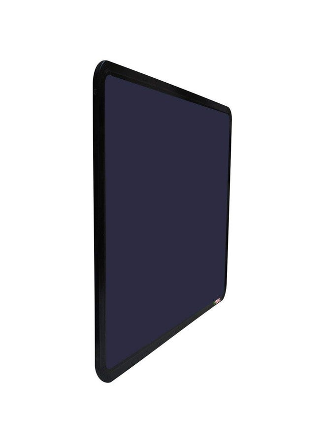 OBASIX Pin-up Bulletin Notice Board (1.5x2Feet) for School College Office|Superior Series Pin Up Board with 20 Push-pins| Powder Coated Black Frame-Blue - Image 1