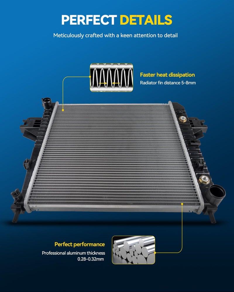 PHILTOP Radiator Compatible with09-19 Corolla 09-10 Vibe 1.8L(USA or Canada Built) 2009-2013 Matrix 1.8L(USA or Canada Built) (27 3/4 inch Between Top Mounting Holes) CU13106 - Image 3