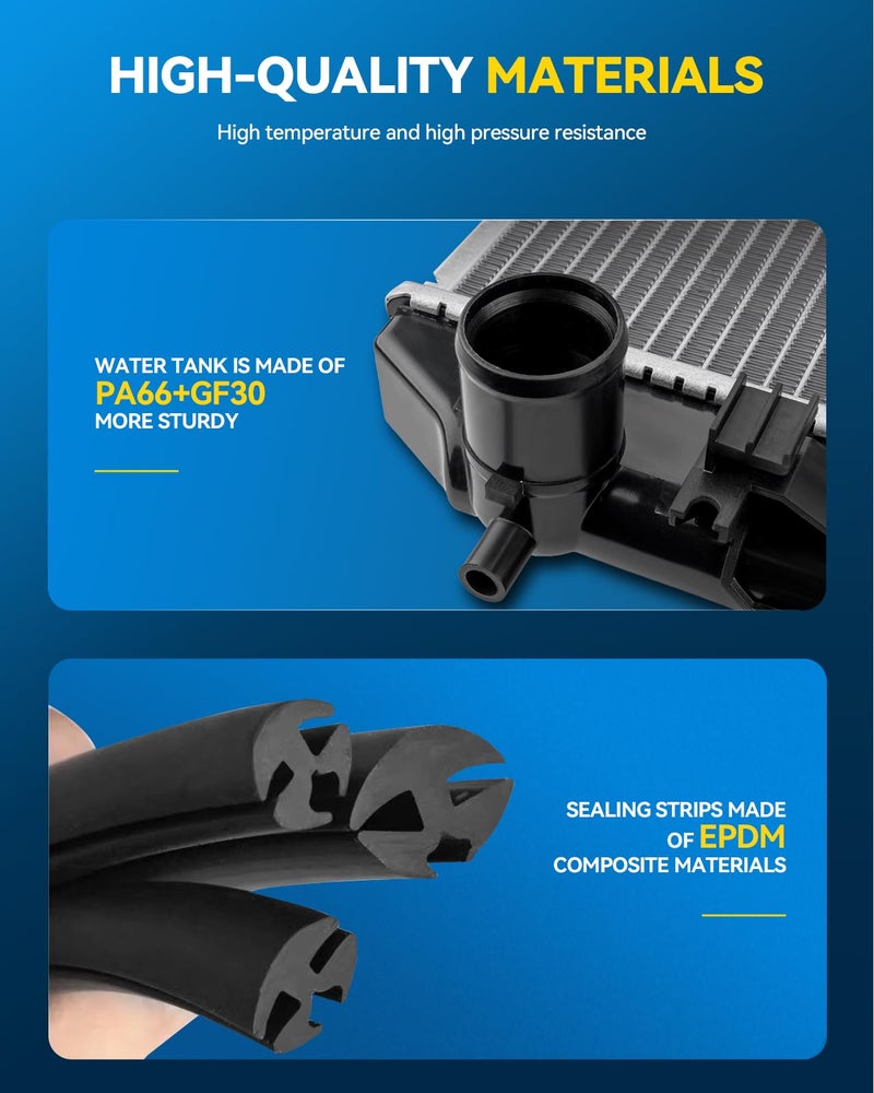 PHILTOP Radiator Compatible with09-19 Corolla 09-10 Vibe 1.8L(USA or Canada Built) 2009-2013 Matrix 1.8L(USA or Canada Built) (27 3/4 inch Between Top Mounting Holes) CU13106 - Image 5