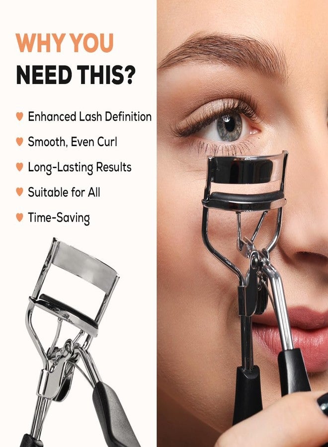 Multibrite Eyelash Curler with Built in Comb for Long-Lasting Lift, Stainless Steel Lash Curler with Cushion Pads, Ergonomic Design, Rust-Resistant, Clump-Free Curls for Natural & Dramatic Looks - Image 2