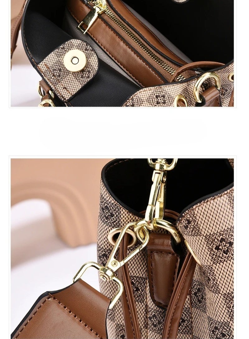 هويتك حقيبة كتف أنيقة مستوحاة من المصمم للنساء، حقيبة يد فاخرة منقوشة بحزام قابل للتعديل 23 × 12 × 22 - Image 2