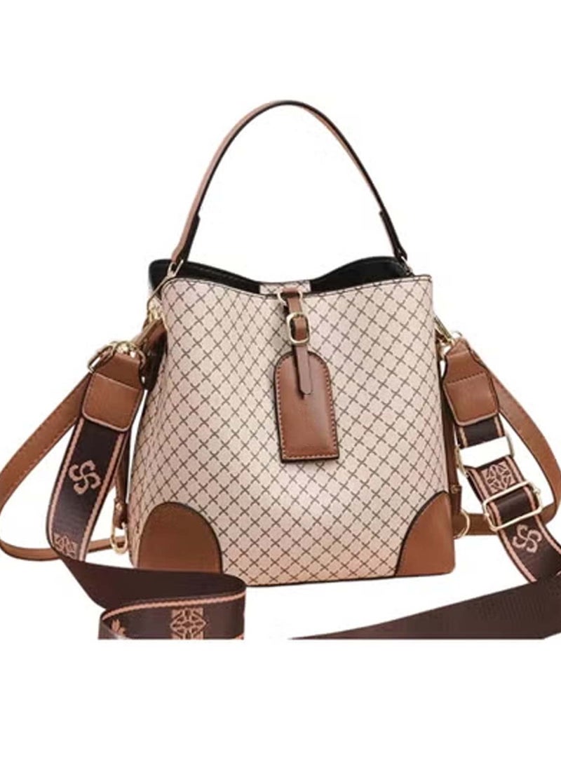 هويتك حقيبة كتف أنيقة مستوحاة من المصمم للنساء، حقيبة يد فاخرة منقوشة بحزام قابل للتعديل 23 × 12 × 22 - Image 1