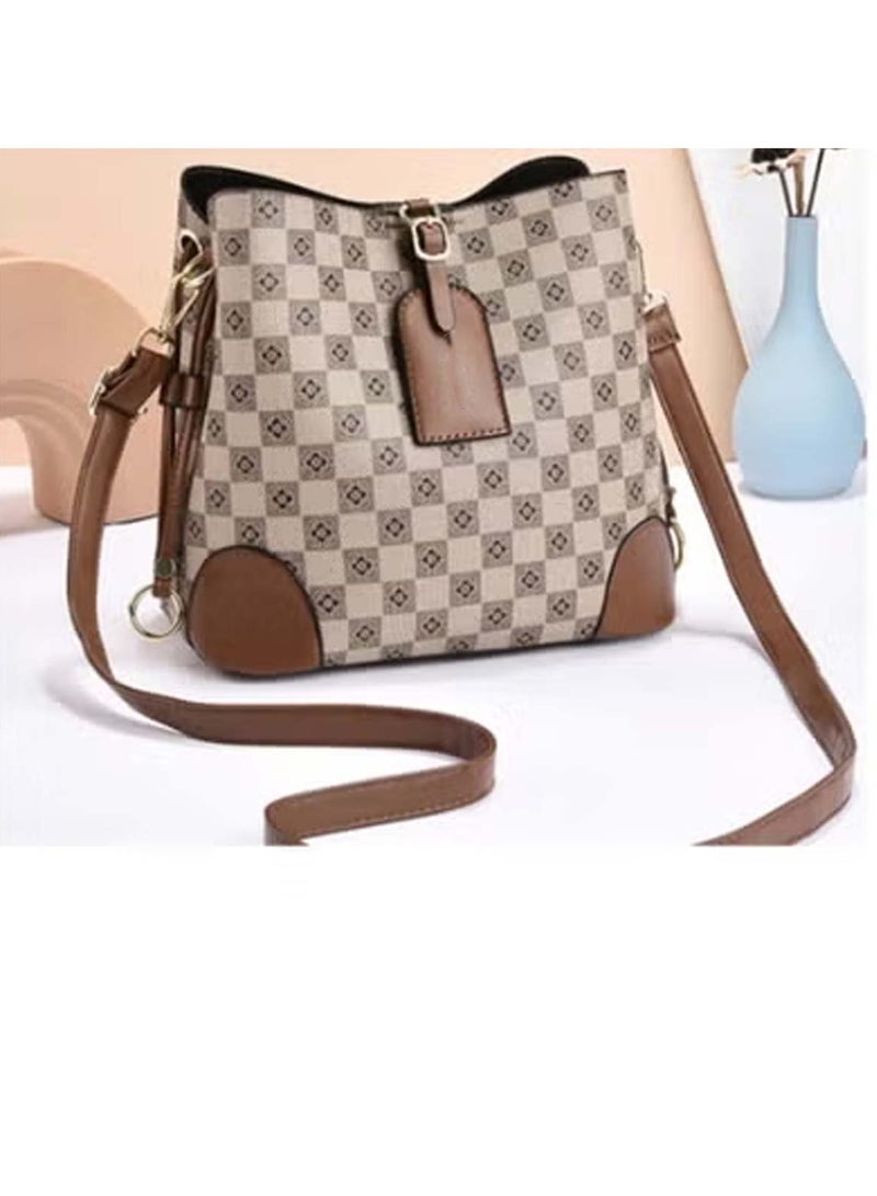 هويتك حقيبة كتف أنيقة مستوحاة من المصمم للنساء، حقيبة يد فاخرة منقوشة بحزام قابل للتعديل 23 × 12 × 22 - Image 3