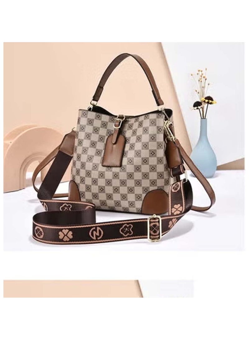 هويتك حقيبة كتف أنيقة مستوحاة من المصمم للنساء، حقيبة يد فاخرة منقوشة بحزام قابل للتعديل 23 × 12 × 22 - Image 4