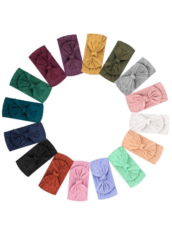 Prohouse 16PCS Baby Nylon Headbands Hairbands Hair Bow Elastics for Baby Girls Newborn Infant Toddlers Kids - Image 1