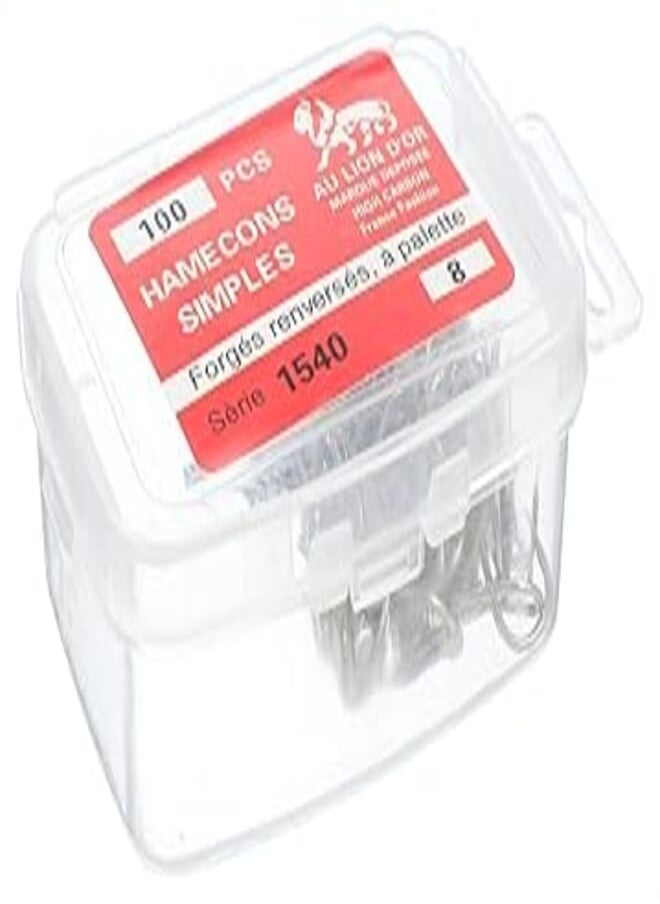 AU LION D'OR Au Lion D'Or Fishing Hook Box 1540 Size 8 Silver 