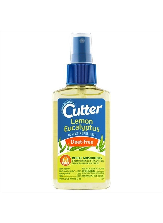 Lemon Eucalyptus Insect Repellent, No DEET Mosquito Repellent, 4 fl Ounce (Pump Spray)