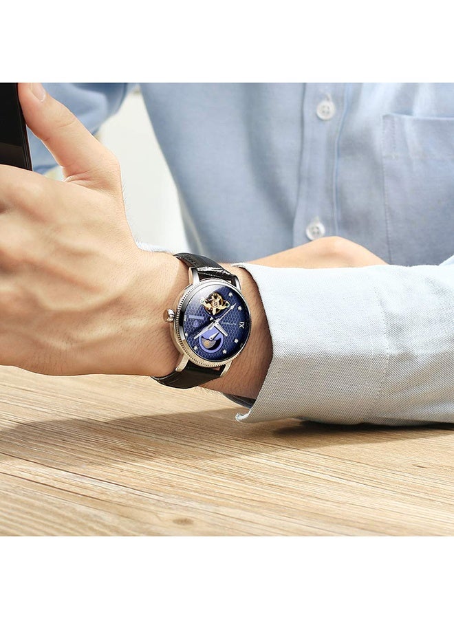 Tevise Men's Water Resistant Leather Analog Watch T612 - Image 4