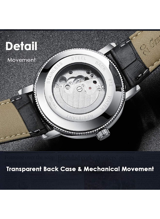 Tevise Men's Water Resistant Leather Analog Watch T612 - Image 3