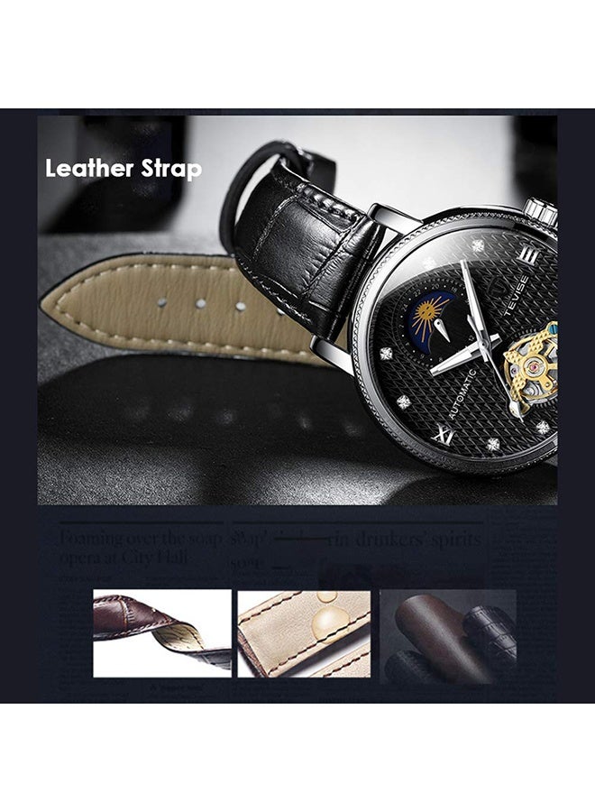 Tevise Men's Water Resistant Leather Analog Watch T612 - Image 5