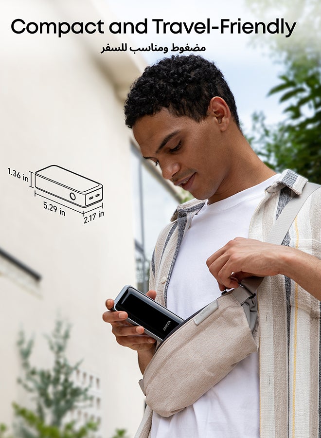 باور بانك برايم بقدرة 12000 مللي أمبير في الساعة مع شاحن محمول بمنفذين بقدرة 130 وات وشاشة رقمية ذكية أسود - Image 3