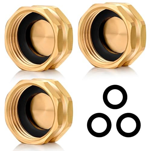 SIGURANTA Garden Hose End Caps,3/4"outdoor Brass faucet Female End Cap,hose spigot Cap (3 Pack) - Image 1