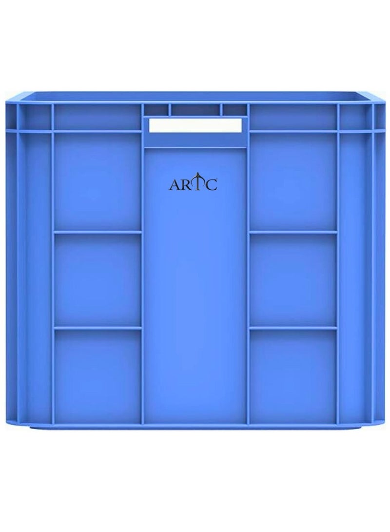 ARTC Heavy-Duty Blue Plastic Storage Crate, Durable, Stackable, Multi-Purpose Storage Bin For Home, Warehouse And Industrial Use - Image 3